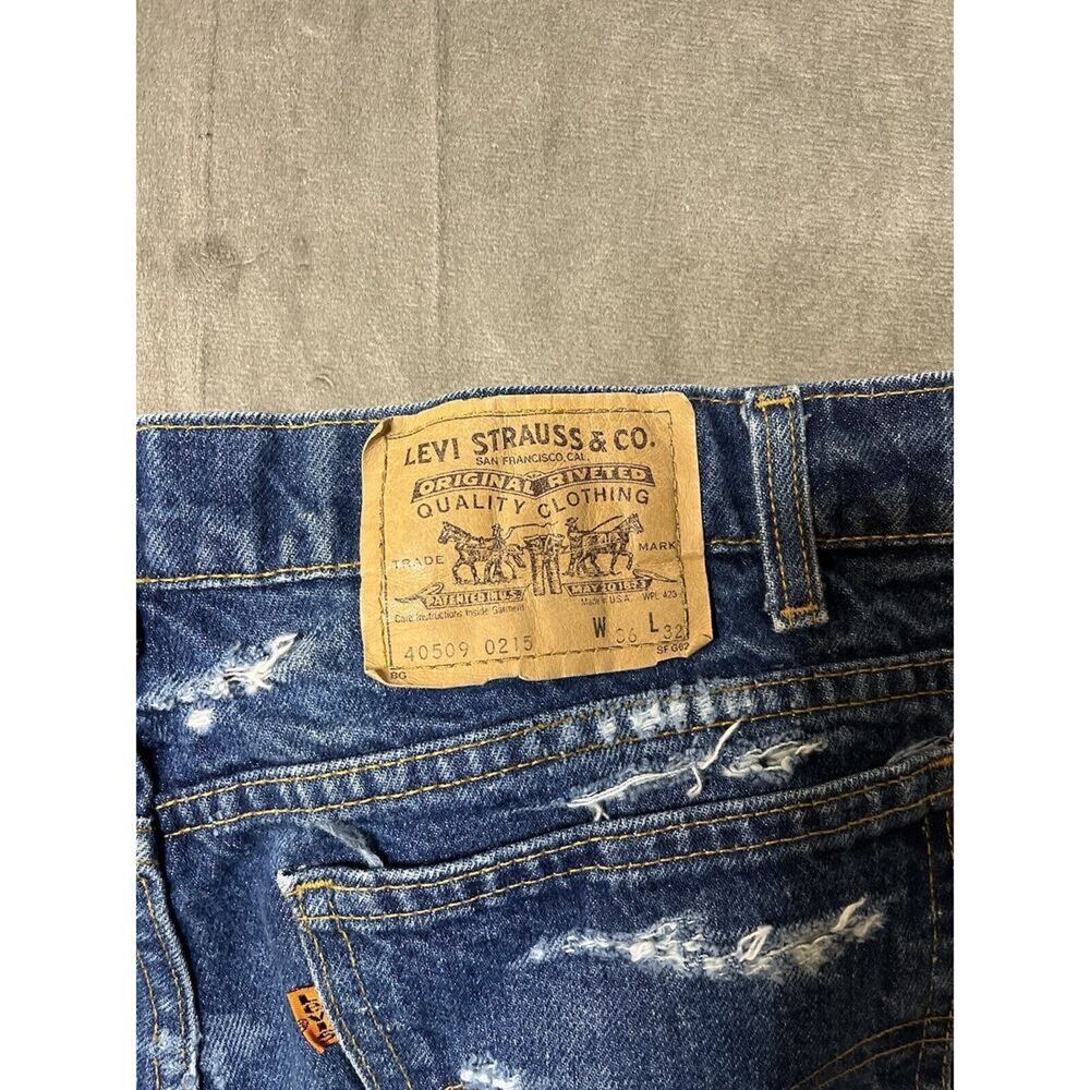 Levi's 40509-0215‎ 36x32 Men's Jeans Orange Tab Blue Medium Wash 80's Destroyed - Picture 8 of 9